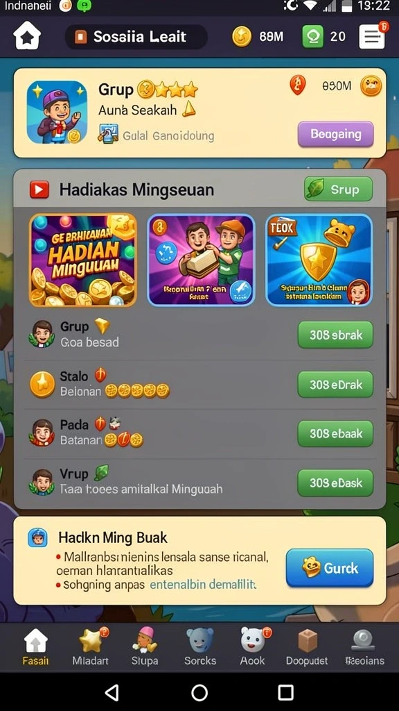 hokiraja - Tampilan menu utama yang menarik dan user-friendly.